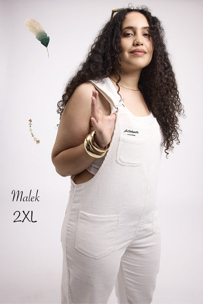 Salopette Velours Blanche 2XL