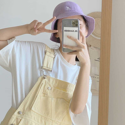 Denim Overalls<br> Pastel Yellow