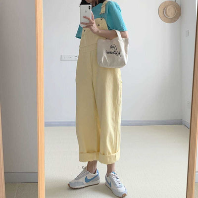 Denim Overalls<br> Pastel Yellow