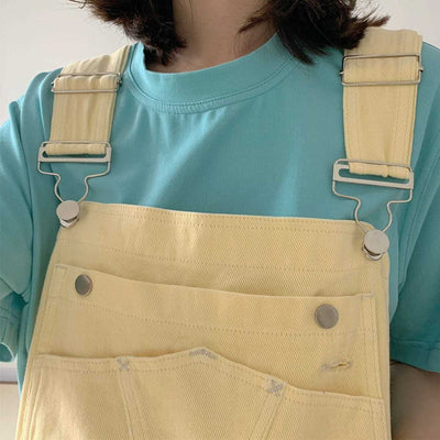 Denim Overalls<br> Pastel Yellow