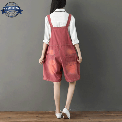 Salopette Courte Rouge