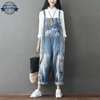 Salopette Jean Fleuri