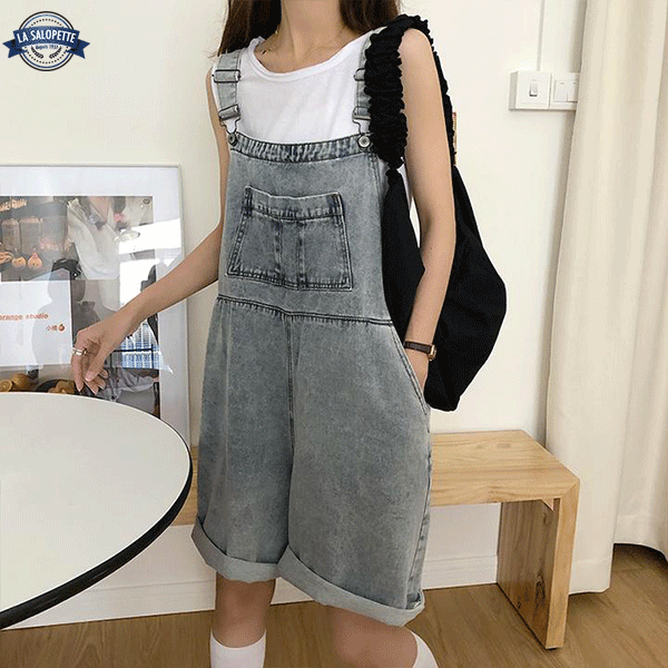 Salopette Short Jean Femme