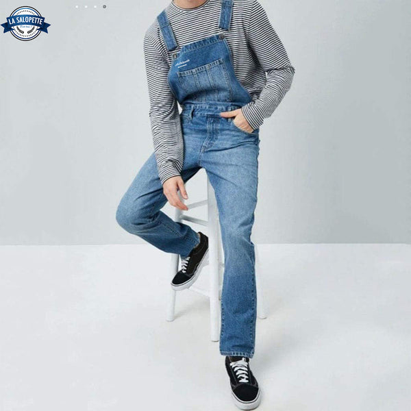 Denim Overalls Blue Men Denim