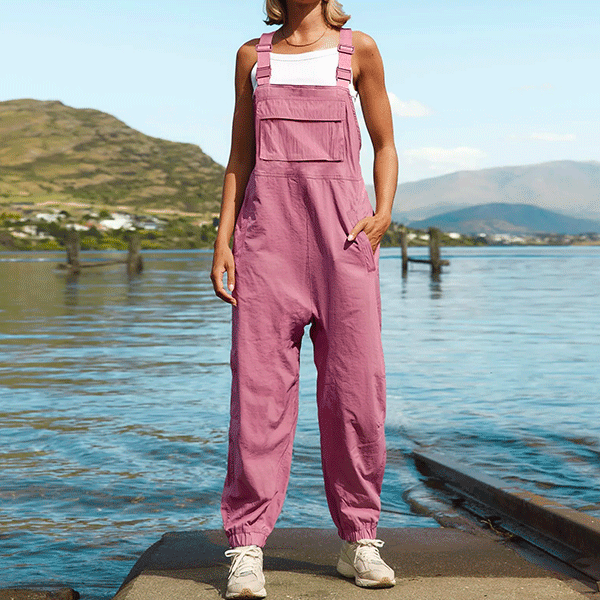 Loose Pastel Pink Overalls