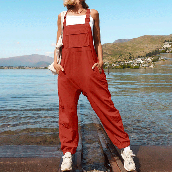 Women's Garnet Red Overalls