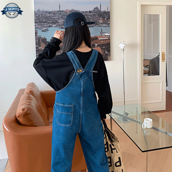 Denim Overalls Navy Lady