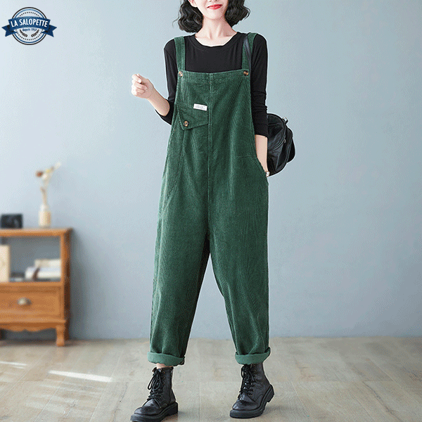 Vintage Overalls Green Velvet