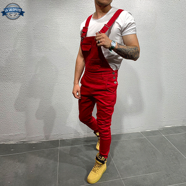 Denim Overalls Cardinal Red