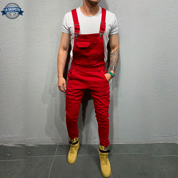Denim Overalls Cardinal Red