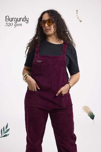 Burgundy Corduroy Overalls | La Salopette