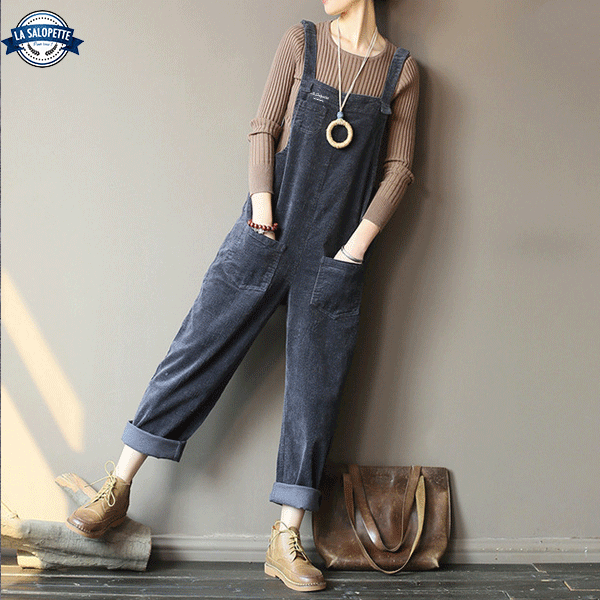 Vintage Overalls Taupe Corduroy