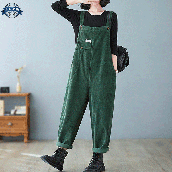 Vintage Overalls Green Velvet