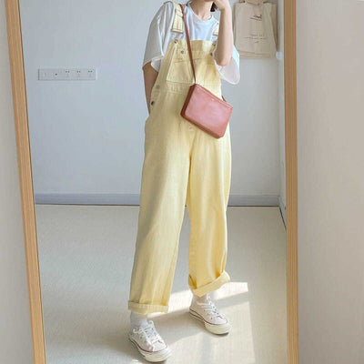 Denim Overalls Pastel Yellow