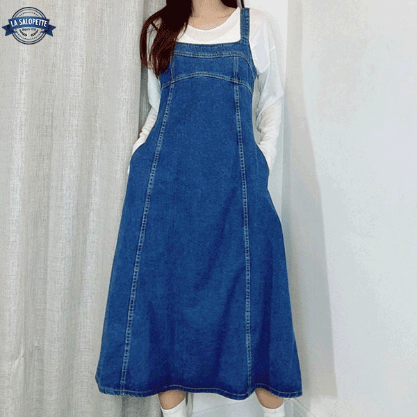 Pinafore Dress Indigo Blue