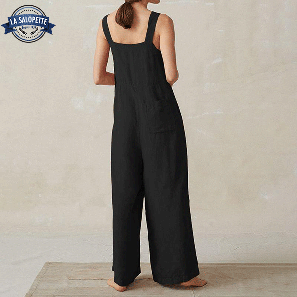 Pinafore Dress Wide Leg Pants Black