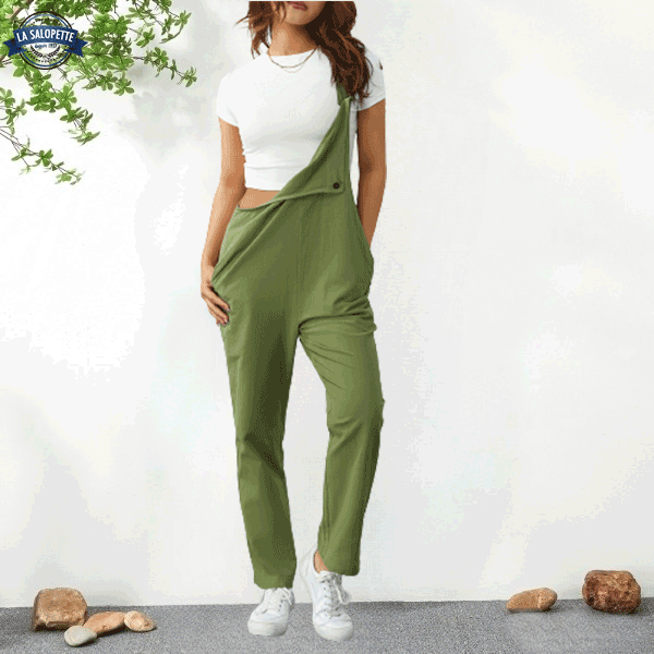 Pinafore Dress Olive Green