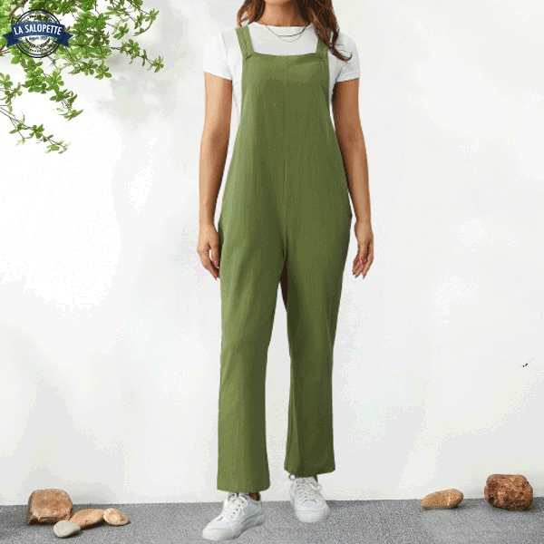 Pinafore Dress Olive Green