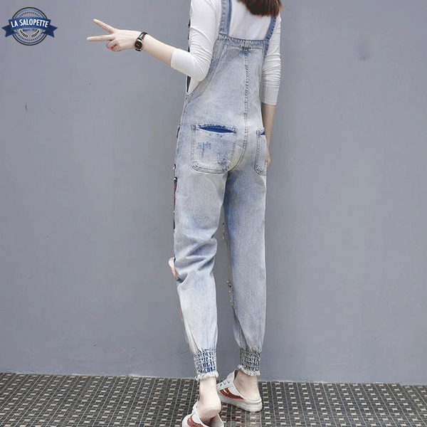Denim Overalls Rosy Cat