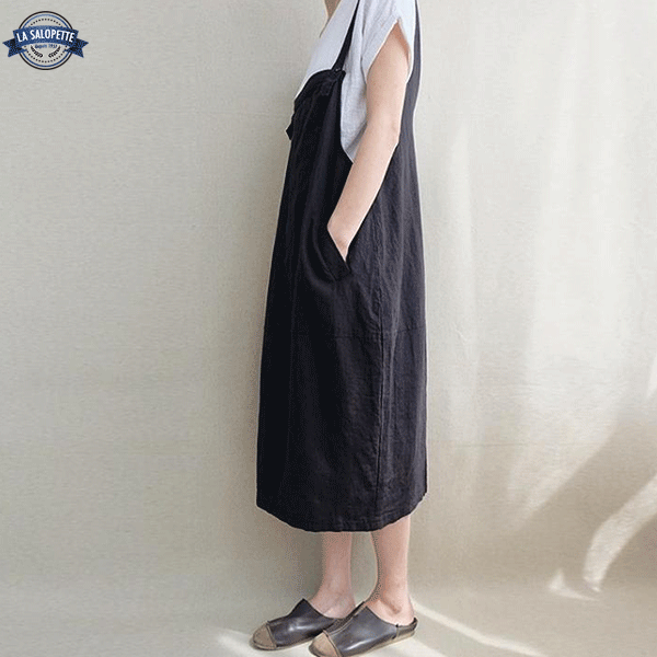 Pinafore Dress Black Moon Apron