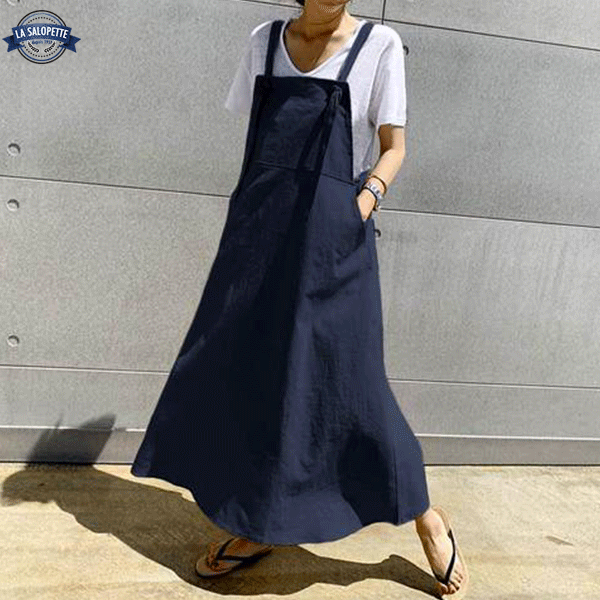 Pinafore Dress Navy Blue aia