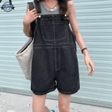 overall shorts<br> Black Lara