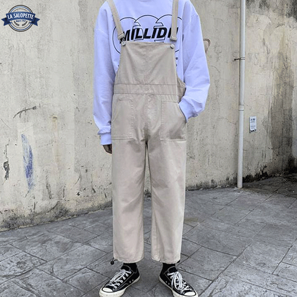 Work Overalls Beige Fluid Art