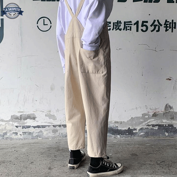 Work Overalls Beige Fluid Art