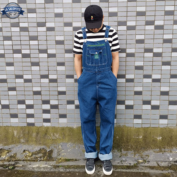 Denim Overalls Construction Site Blue