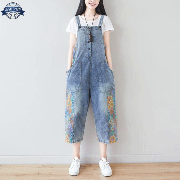 Vintage Overalls Boho Flowers Hana