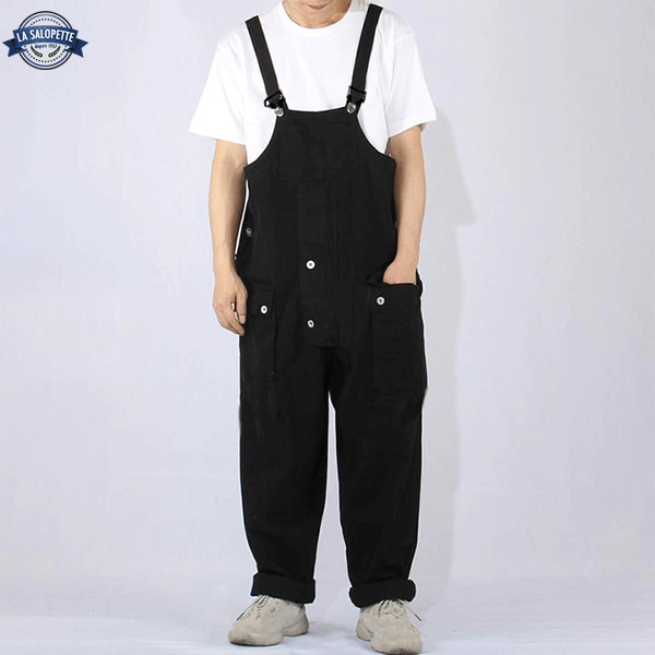Work Overalls Black Men Trousers