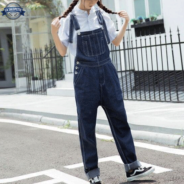 Denim Overalls Woman Urban Dance