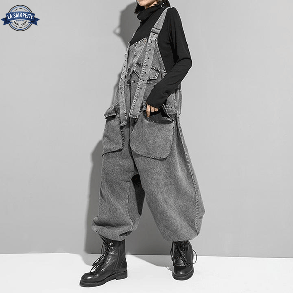 Denim Overalls Gray Woman Toshima
