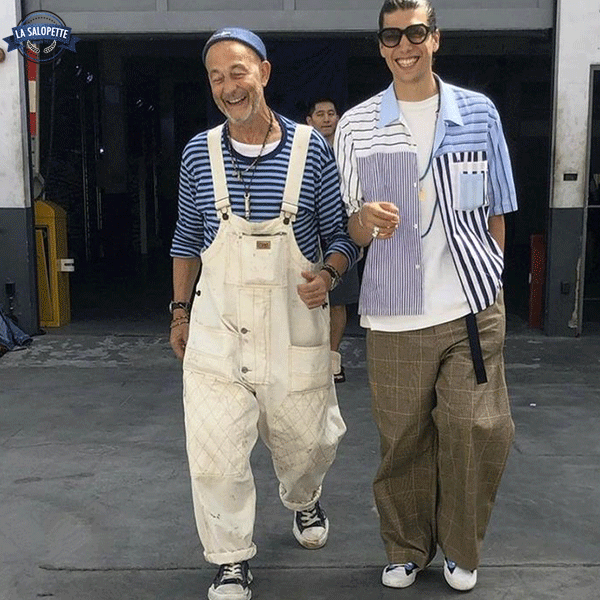 Denim Overalls White Man Snow