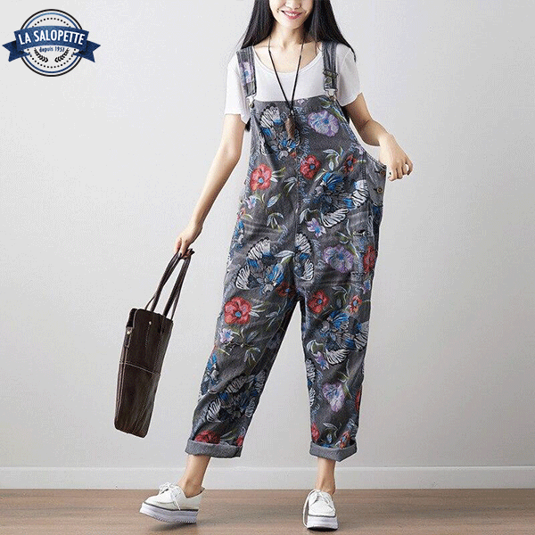 Denim Overalls Gray Kenroku-en