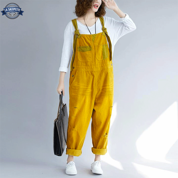Denim Overalls Yellow Canary Hipster