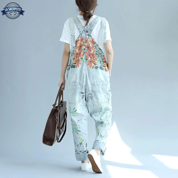 Denim Overalls With Lilia Flowers