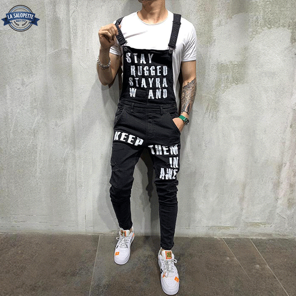 Bellicci Men's Black Jean Overalls