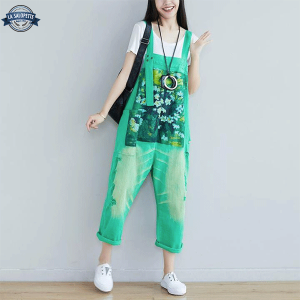 Denim Overalls Kawaii Green