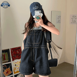 overall shorts<br> Black Lara