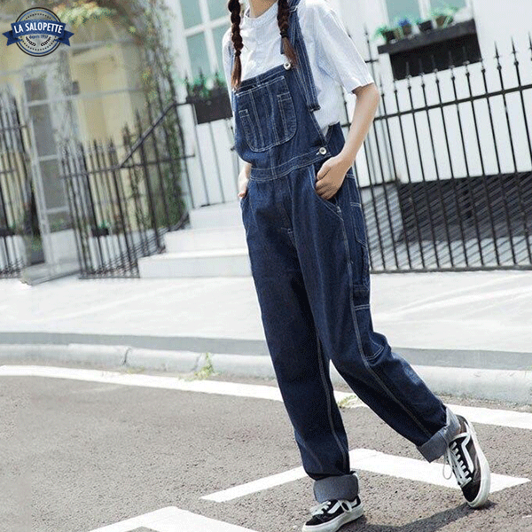 Denim Overalls Woman Urban Dance