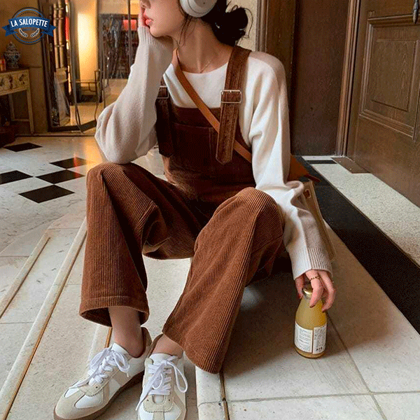 Vintage Overalls Brown Velvet