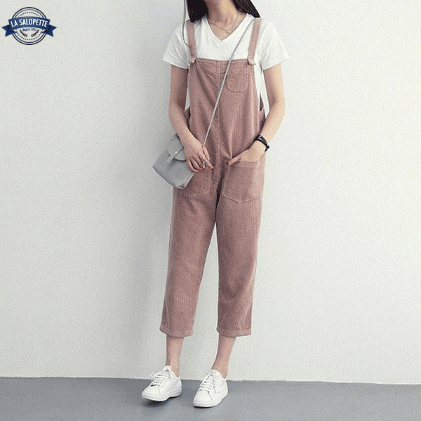 Vintage Overalls Candy Pink Velvet