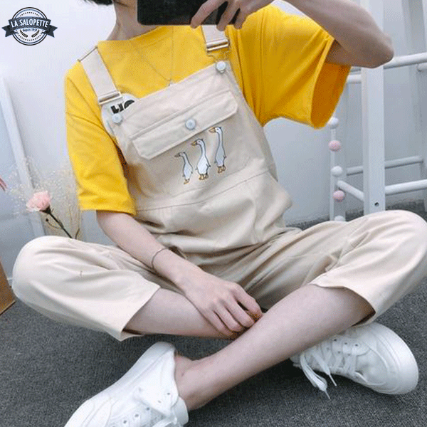 Vintage Overalls Beige Peach