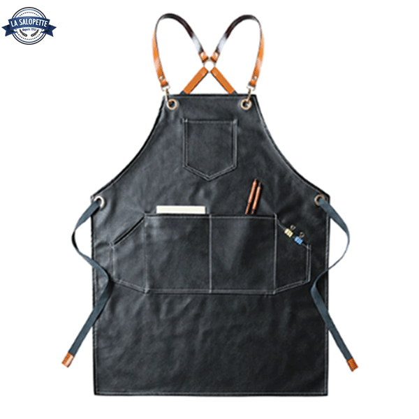 Black Leather Kitchen Apron