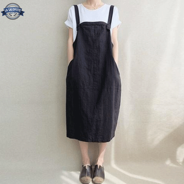 Pinafore Dress Black Moon Apron